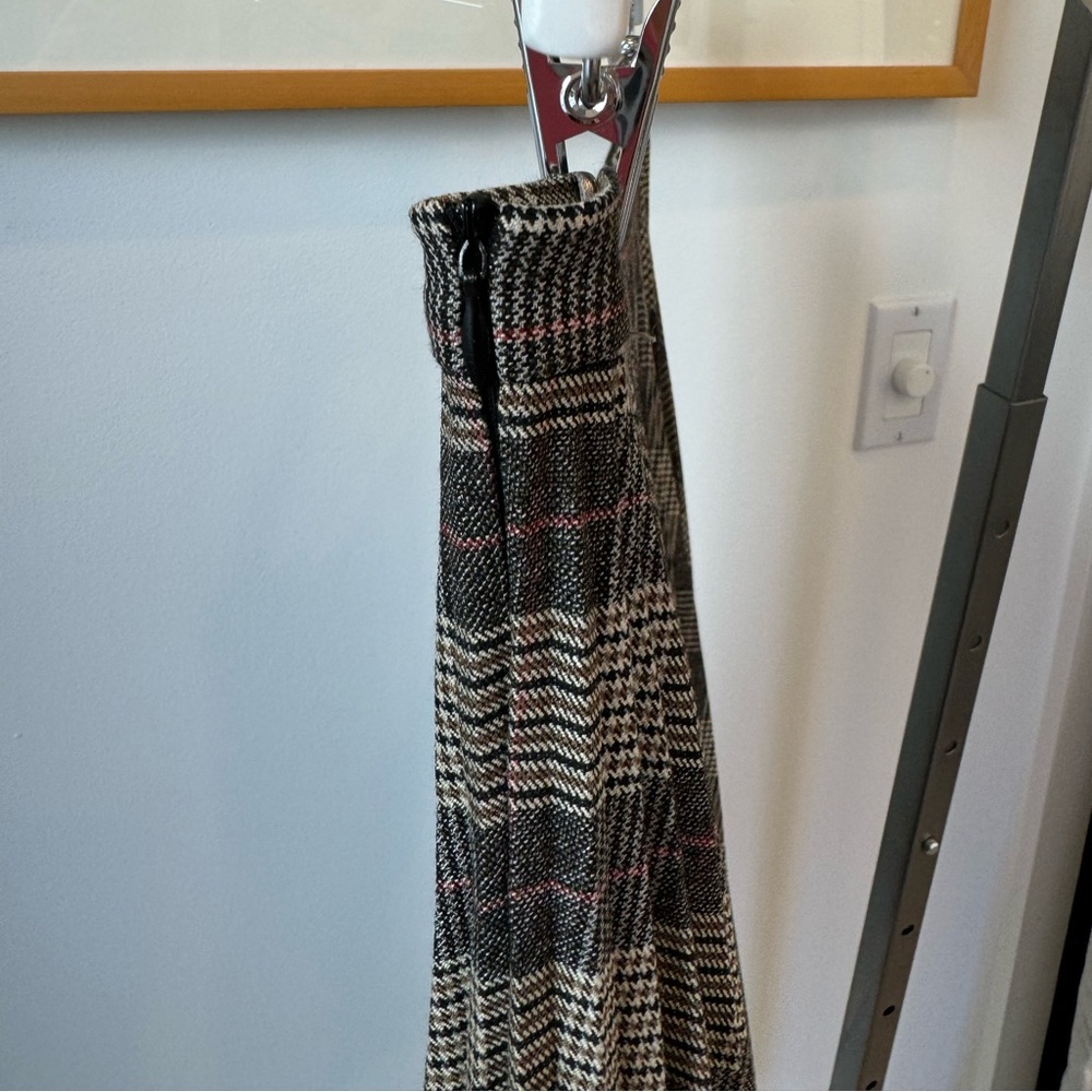 Gaze It Plaid Pleated Midi Skirt in Brown and Black - Picture 3 of 6